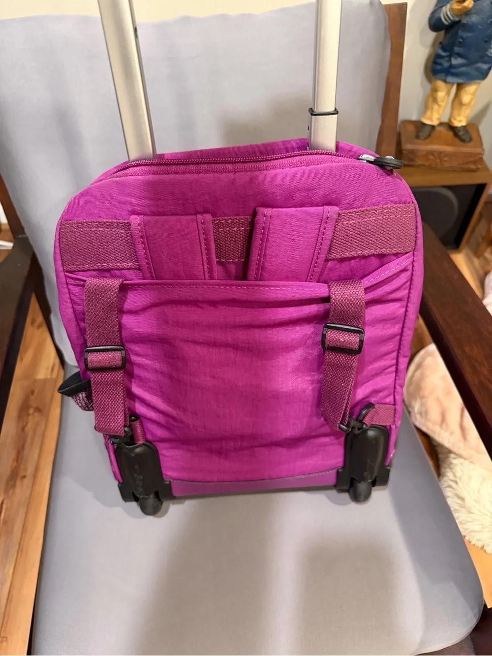 Kipling Magenta Nylon Backpack — Lightweight Everyday Bag